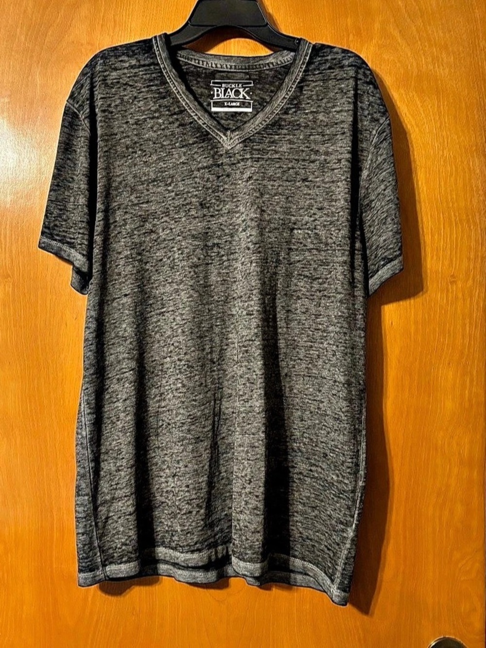 BUCKLE BLACK Burnout V-Neck T-Shirt Gray XL